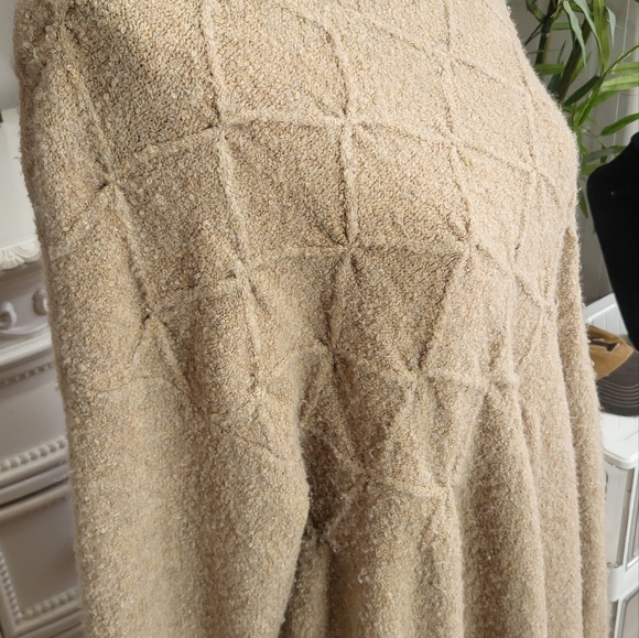 Free People Over Sized Sweater Dress Sz M Tan - Picture 4 of 8